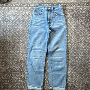 Madewell High-Rise Straight Jeans in Light Blue Wash
